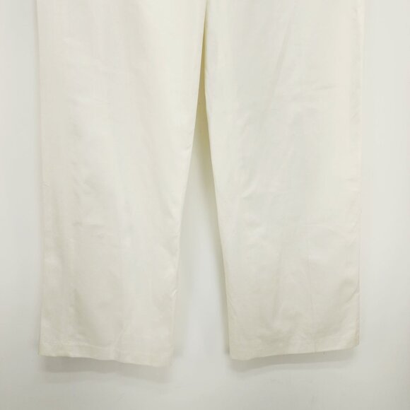 French Connection Womens White Cotton Straight-Leg Trousers high rise Size 6 - Picture 8 of 12